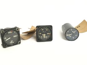 A collection of plane gauges from a B29 super fort