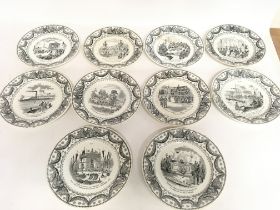 Early French ceramic plates depicting Napoleonic p
