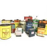 Various motoring oil and other tins , postage cate