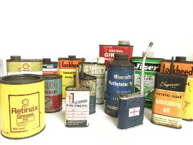 Various motoring oil and other tins , postage cate