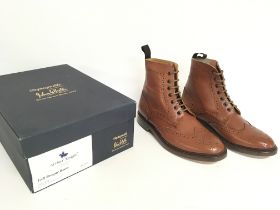 Full Brogue Goodyear Boots by John White in Cedar