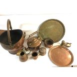 A collection of assorted copper and others items i