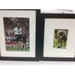 Two framed and signed prints of England footballer