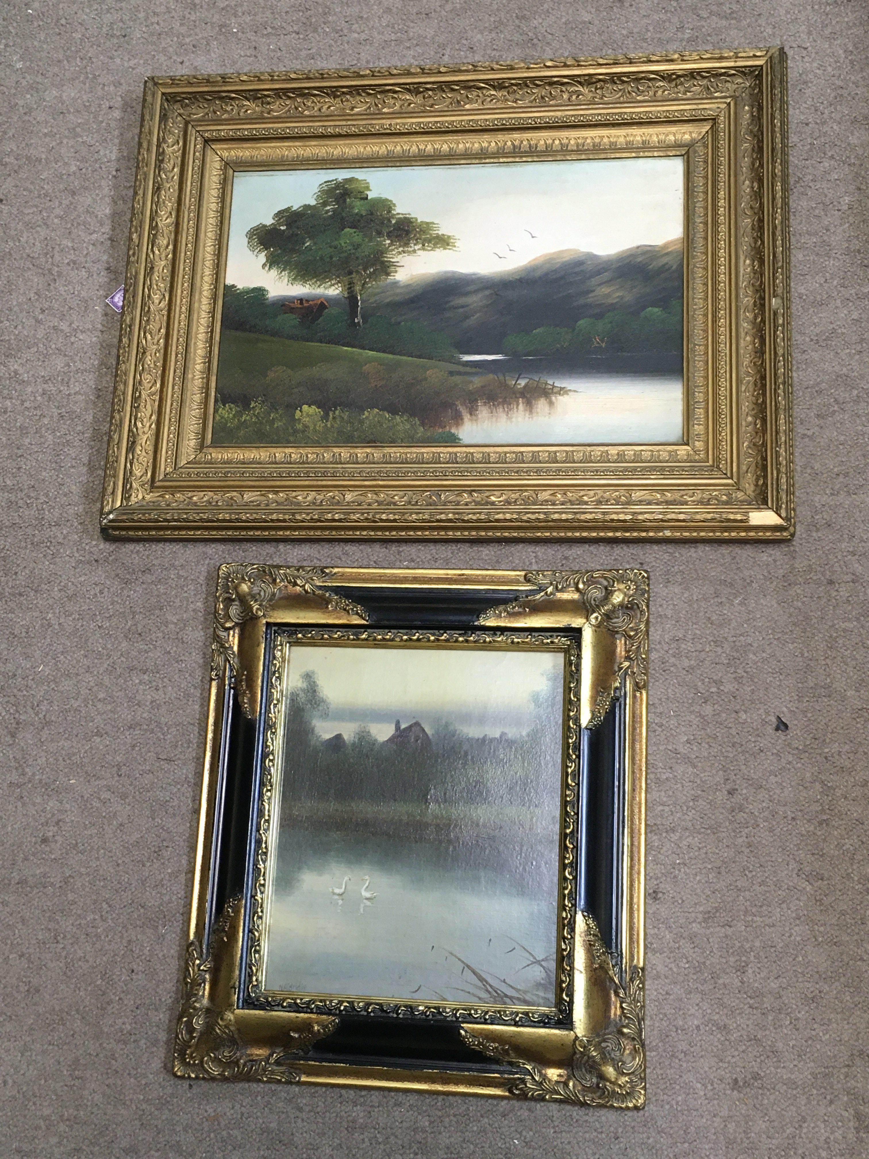 A collection of late 19th century oil paintings wi - Image 3 of 5