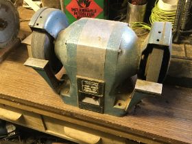 A bench top National British made double grinding