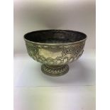 A silver plated punch bowl