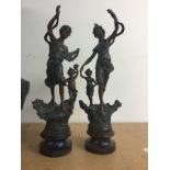 A pair of Spelter figures in the form of classical