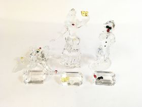 3 Swarovski Masquerade ornaments, 1999 Pierrot wit