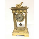 A Quality French four pillar brass clock second Em