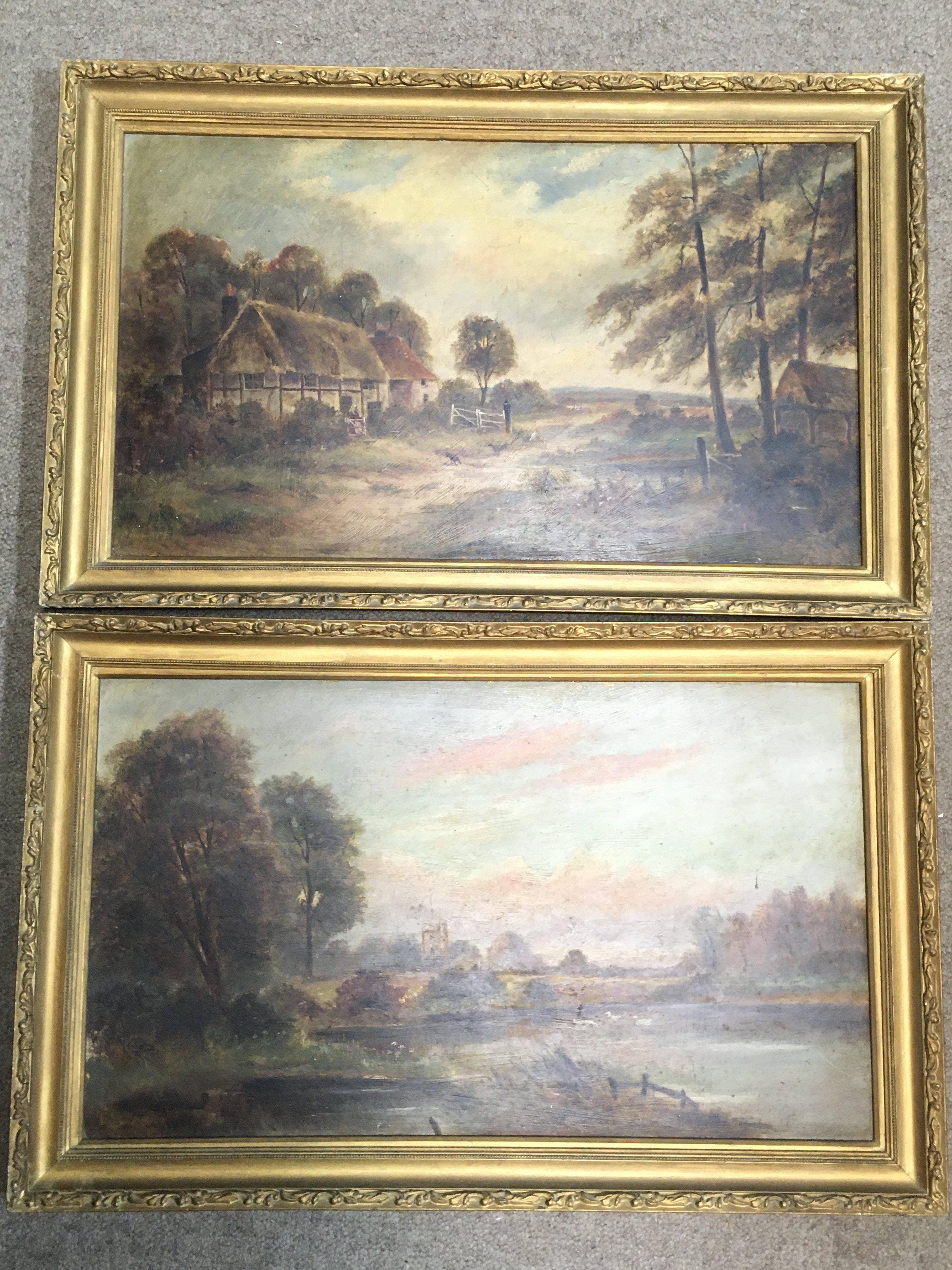 A collection of late 19th century oil paintings wi - Image 2 of 5