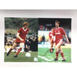 Four signed photos of footballers comprising Ronni