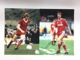 Four signed photos of footballers comprising Ronni