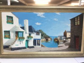 A modern British oil on board Cornish view by Coli