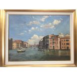 A gilt framed 20th Century oil on canvas of Venice