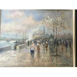 A pair of gilt framed oil paintings a view of The