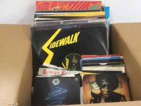 A box of mainly 1980s 12inch and 7inch singles. NO