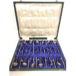 Cased Chinese silver straw spoons