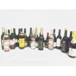 A collection of wines and spirits including Chatea