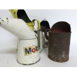Various vintage motoring oil jugs , postage cat C