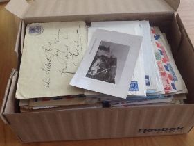 Shoebox full of worldwide covers and cards. From l