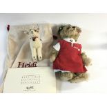 Limited edition Steiff Heidi bear with baby goat.