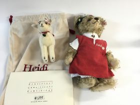 Limited edition Steiff Heidi bear with baby goat.