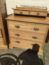 A Satin walnut dressing table fitted with two shor