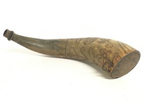 Antique Scrimshaw horn, postage category B