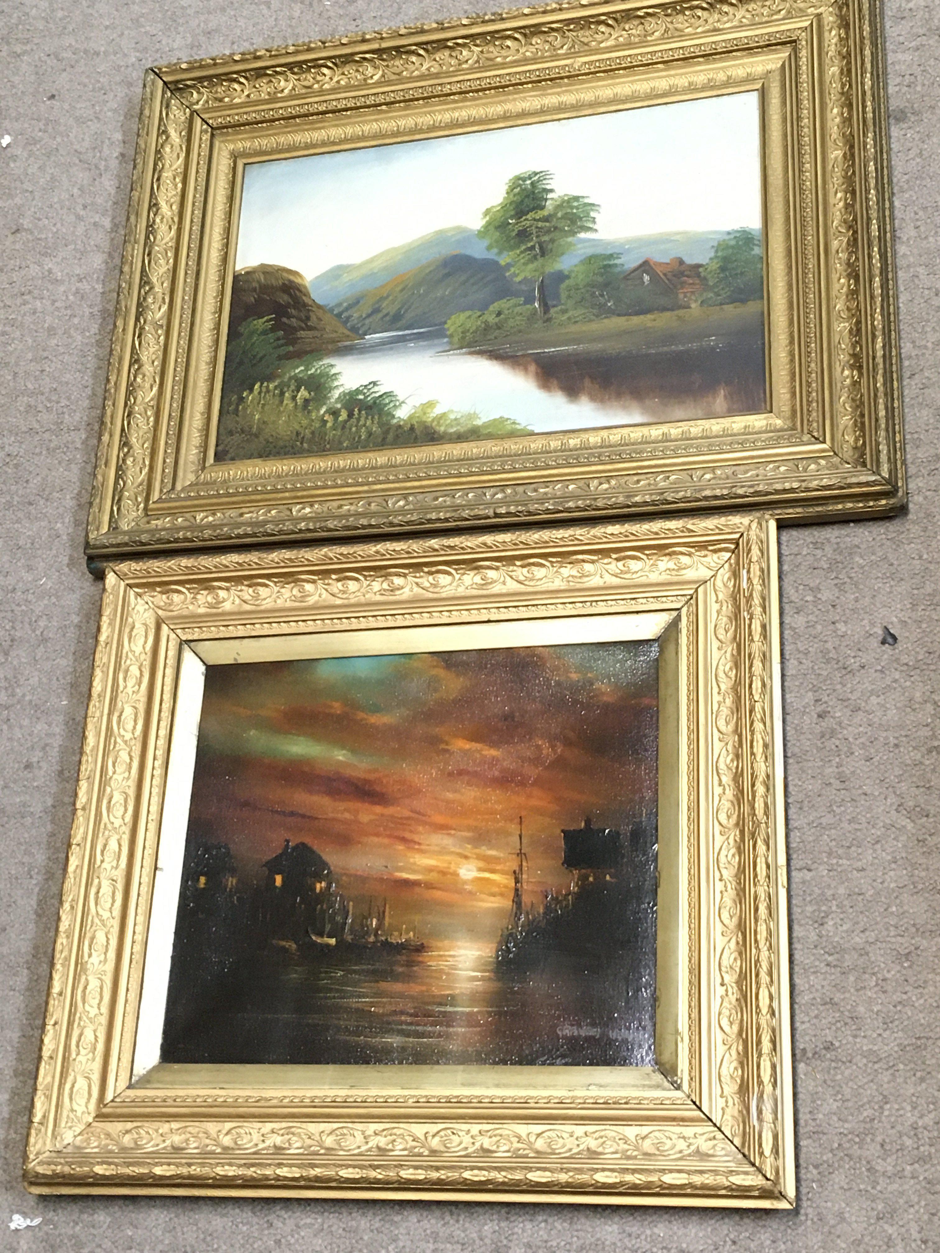 A collection of late 19th century oil paintings wi - Image 4 of 5