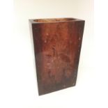 A large amber coloured rectangular vase, approx he