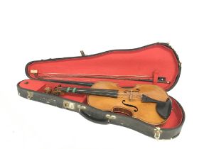 3/4 size violin (55cm long) cased. No makers label