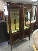 A Quality Edwardian inlaid mahogany display cabine