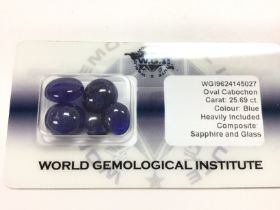 Parcel of 5 security sealed cabochon sapphire and