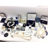 A large collection of costume jewellery including