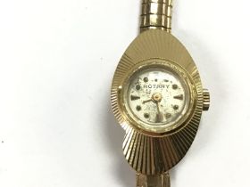 A vintage ladies 9ct gold Rotary watch with box an