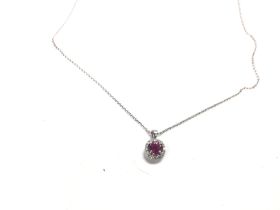 An 18ct white gold pendant set with pink Tourmalin