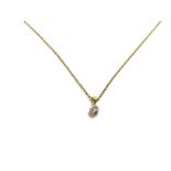 9ct gold diamond pendant and chain. Approximately