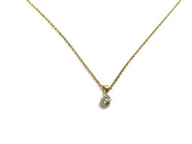 9ct gold diamond pendant and chain. Approximately