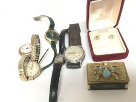 Three ladies gold watches and other vintage watche