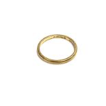 A 22ct gold wedding band size K 1/2 and approximat