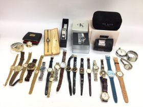 A large collection of watches including Ted baker