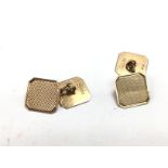 A pair of 9ct gold cuff links. 3.5g