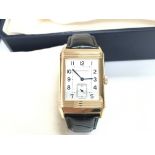 A Jaeger LeCoultre wrist watch. Reverso Duoface mo
