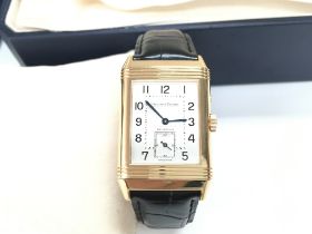 A Jaeger LeCoultre wrist watch. Reverso Duoface mo