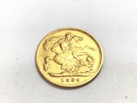 A 1899 half gold sovereign. Postage A.