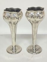 A pair of Silver hallmarked Art Nouveau Tulip Bud