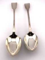 2 large hallmarked silver basting spoons. (London