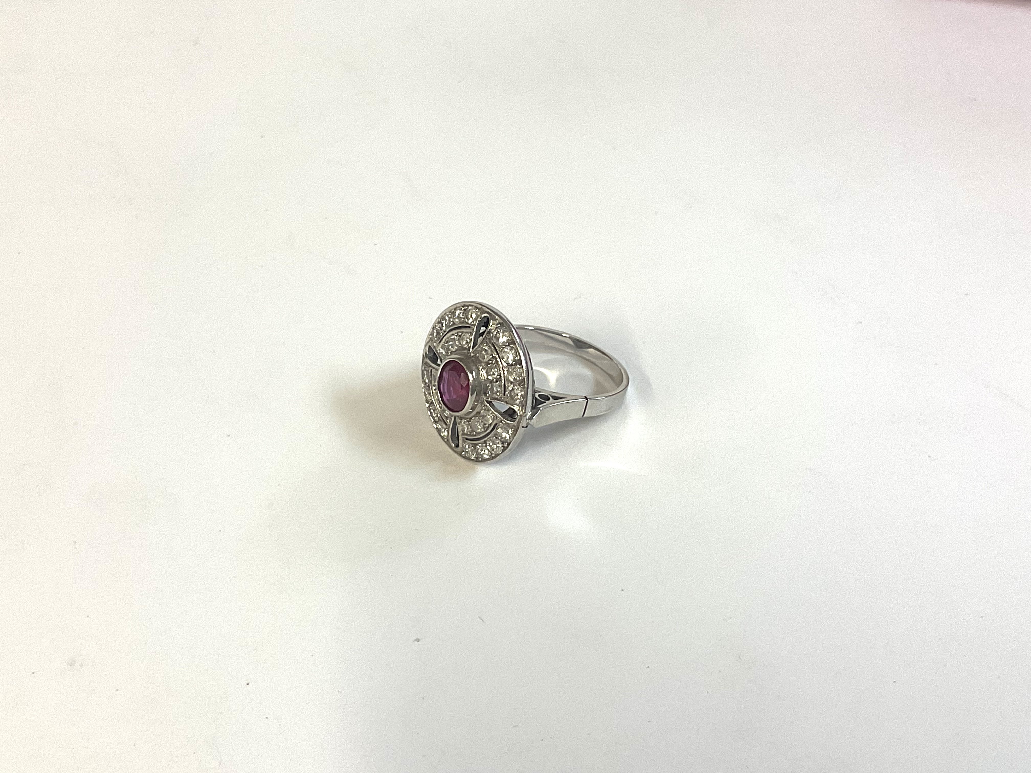 An art deco style cocktail platinum mount ring ins - Image 3 of 5