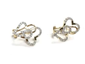 A pair of 14ct entwined hearts. 3.8g