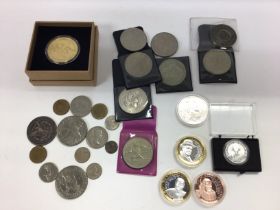 A small collection of mixed coinage including comm